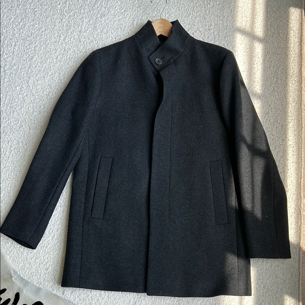 Theory Mens Gray Wool Coat - Large